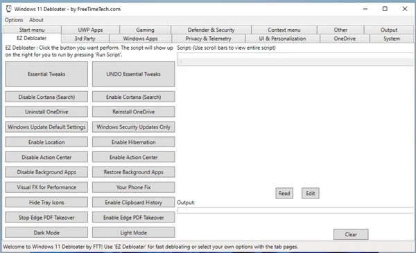 Windows 11 Debloater(win11便携式调整器) v1.1.0.2截图 Windows 11 Debloater(win11便携式调整器) v1.1.0.2-Windows 11 Debloater(win11便携式调整器) v1.1.0.2免费下载