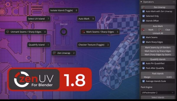 Zen UV(Blender快速创建UV三维模型插件) v1.11截图 Zen UV(Blender快速创建UV三维模型插件) v1.11-Zen UV(Blender快速创建UV三维模型插件) v1.11免费下载