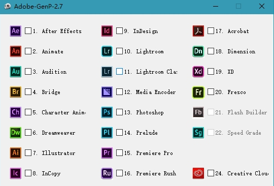 Adobe通用补丁GenP v2.7.11-Adobe通用补丁GenP v2.7.11免费下载