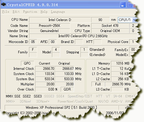 CrystalCPUID v4.15.5.6截图 CrystalCPUID v4.15.5.6-CrystalCPUID v4.15.5.6免费下载