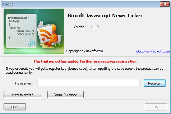 Boxoft JavaScript NewsTicker(新闻编辑工具) v1.3截图 Boxoft JavaScript NewsTicker(新闻编辑工具) v1.3-Boxoft JavaScript NewsTicker(新闻编辑工具) v1.3免费下载