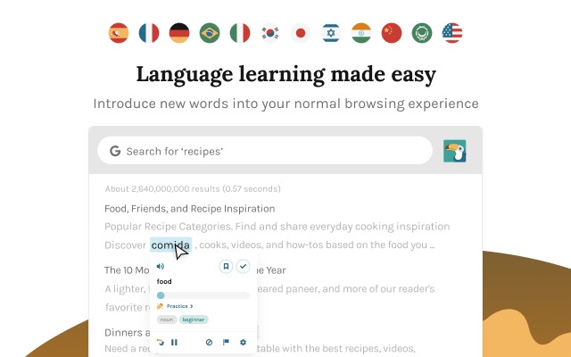 Toucan语言学习Chrome拓展 v2.18.11下载