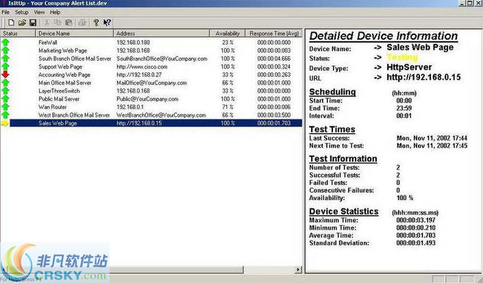 IsItUp Network Monitor v8.75截图 IsItUp Network Monitor v8.75-IsItUp Network Monitor v8.75免费下载