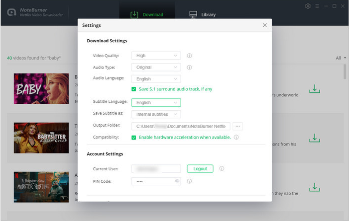 NoteBurner Netflix Video Downloader(Netflix视频下载器) v1.5.5截图 NoteBurner Netflix Video Downloader(Netflix视频下载器) v1.5.5-NoteBurner Netflix Video Downloader(Netflix视频下载器) v1.5.5免费下载