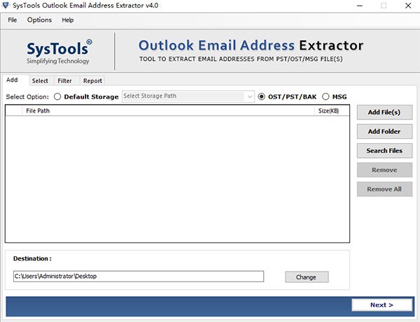 SysTools Outlook Email Address Extractor(邮箱处理工具) v4.3截图 SysTools Outlook Email Address Extractor(邮箱处理工具) v4.3-SysTools Outlook Email Address Extractor(邮箱处理工具) v4.3免费下载