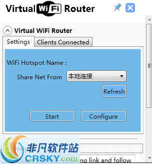 Virtual WiFi Router(虚拟无线路由器) v3.7截图 Virtual WiFi Router(虚拟无线路由器) v3.7-Virtual WiFi Router(虚拟无线路由器) v3.7免费下载